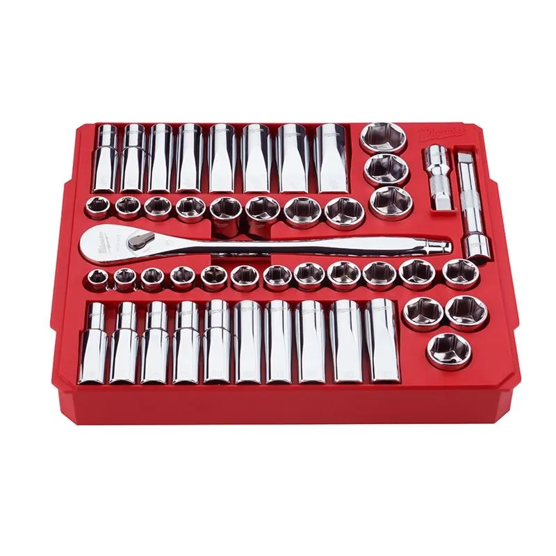 48-22-9010 47 pc. 1/2 in. Socket Wrench Set (SAE  Metric)